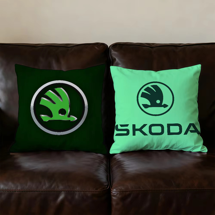 Dekorativer Skoda S-ES Kissenbezug für Auto und Sofa, Quadratisch, Grün, Breite: 40 cm x Tiefe: 40 cm x Höhe: 40 cm - Bild 4