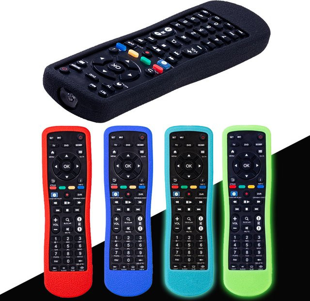 Silikonhülle in Schwarz als Schutzhülle für die Movistar STB TV VIDEO AUX 4IN1 Fernbedienung - Bild 1