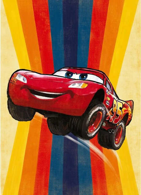 Disney Cars Fototapete aus Vlies in Rot, Gelb und Blau, Breite: 200 cm, Höhe: 280 cm - Bild 1