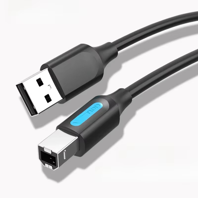 Vention USB 2.0 Druckerkabel mit USB-A auf USB-Typ-B Stecker in Schwarz und Blau - Bild 1