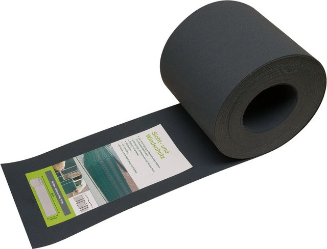 Solid PVC-Sichtschutzstreifen in Anthrazit, Höhe: 19 cm, Länge: 25 m - Bild 1