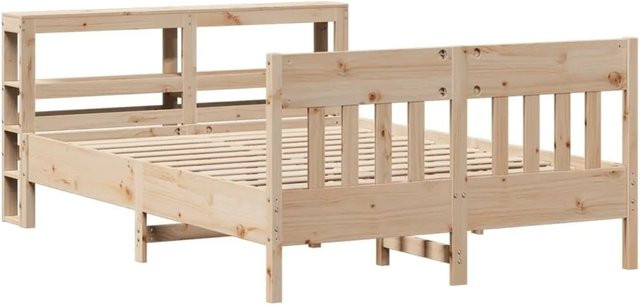 vidaXL Massivholzbett aus Kiefernholz in rustikaler Optik ohne Matratze B/T/H: 160 x 200 cm - Bild 1