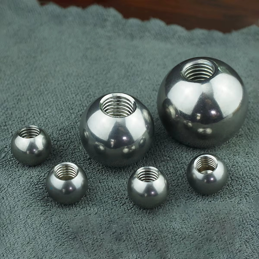 Edelstahl Blindloch-Kugel mit metrischem Innengewinde in Silber, M2 bis M16 - Bild 4