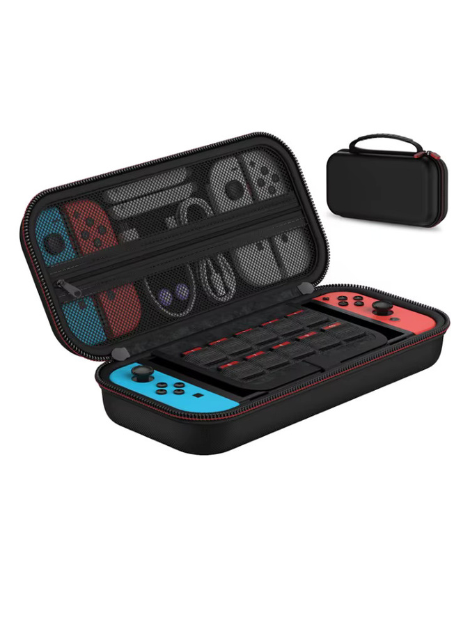BEBOBCOOL Schutzhülle für Nintendo Switch mit Spielkartenfächern, Tragetasche in Schwarz - Bild 7
