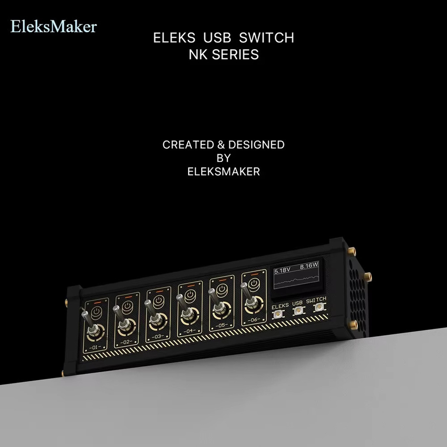 EleksMaker NK MK Switch USB-Hub Schreibtisch-Controller mit OLED-Display und Sprachsteuerung in Schwarz - Bild 2