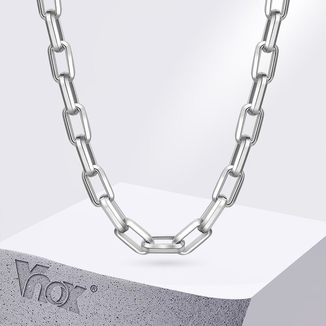 Vnox Halskette, Edelstahl, Silber, Unisex - Bild 1