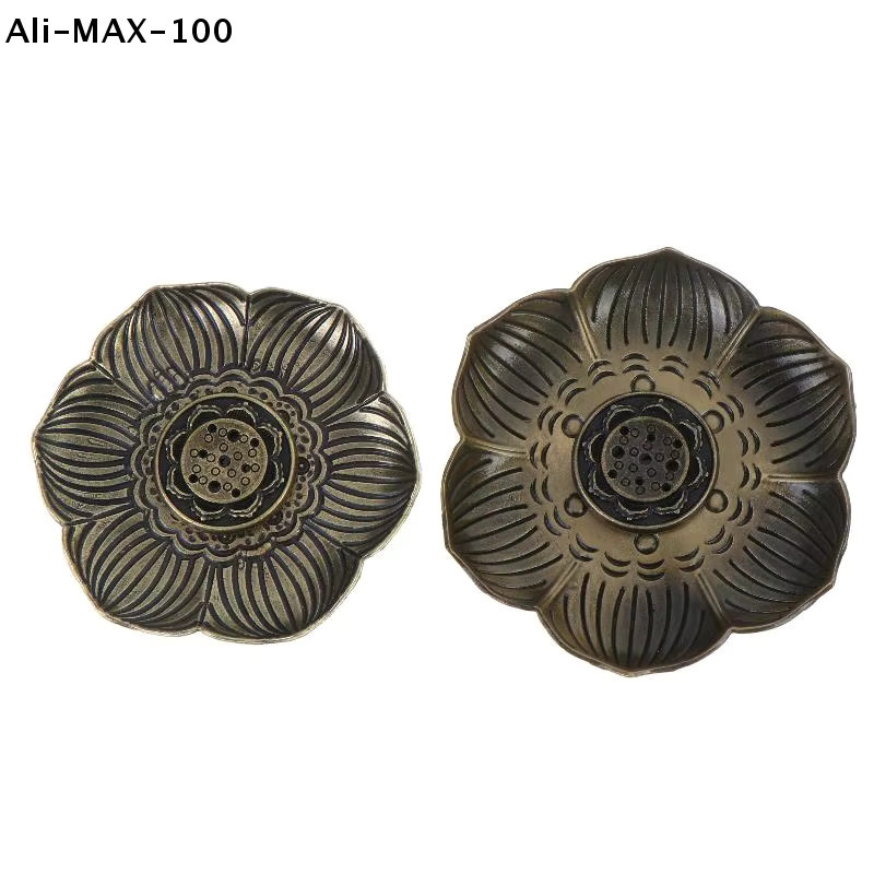 AyS Blumenförmiger Räucherstäbchenhalter aus Metall in Gold für Dekoration, Yoga und Meditation - Bild 2