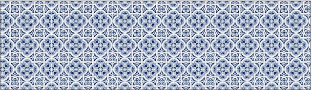MySpotti Küchenrückwand Profix Cucina Apollon in Blau-Weiß mit Aluminium-Finish, B: 210 cm, H: 60 cm - Bild 1