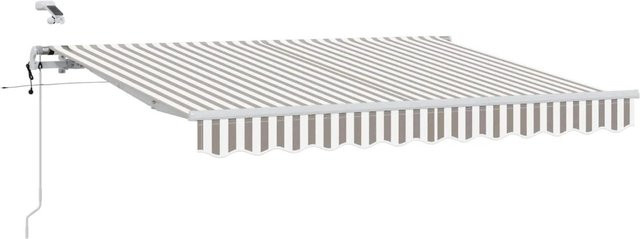vidaXL Markisenstoff aus Polyester in Hellgrau und Weiß B/H: 300 x 250 cm - Bild 1
