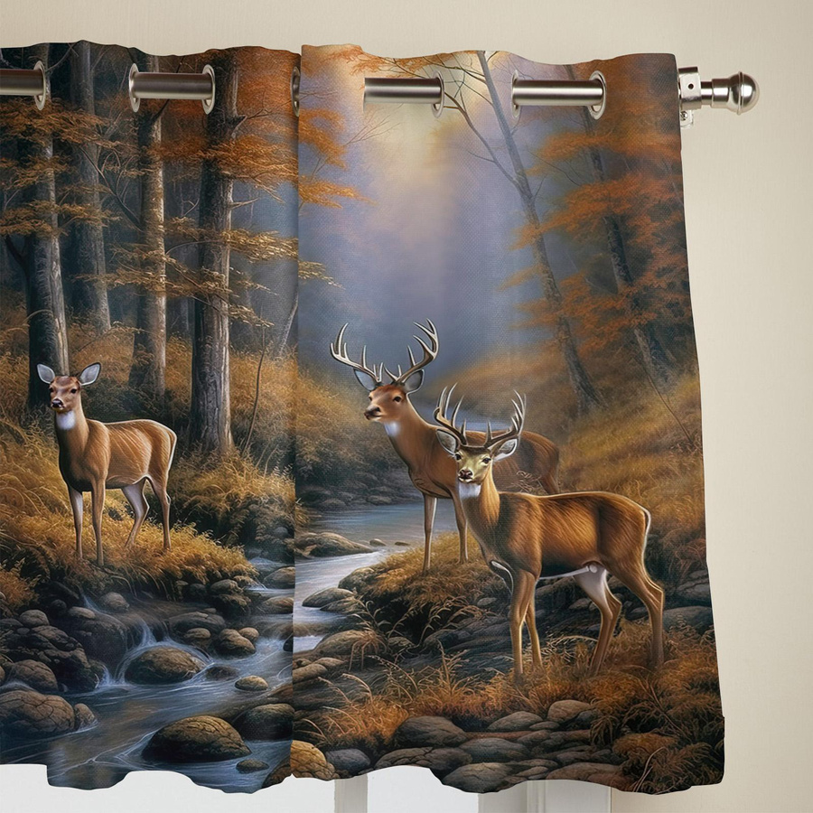 Wald Hirschbach Vorhang aus Polyester, semi-transparent, Breite: 135 cm, Höhe: 185 cm - Bild 3