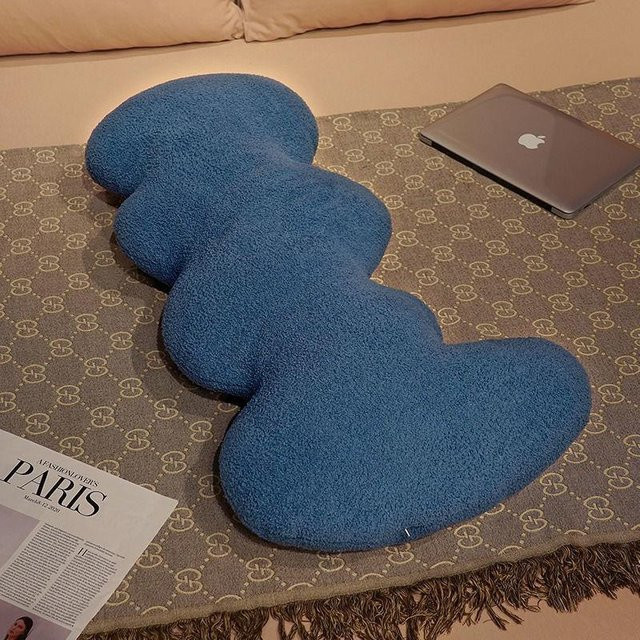 Luxuriöses Plüsch-Rückenkissen für Bett und Sofa, langes Wellen-Design für Paare, Breite: 100 cm - Bild 1