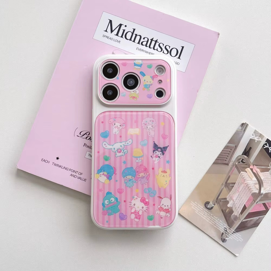 Sanrio Hello Kitty Cinnamoroll Handyhülle für iPhone 17 Pro, 16, 15, 14 Pro Max in Rosa, Kawaii Cartoon Stoßfeste Hülle mit Linsenschutz - Bild 2