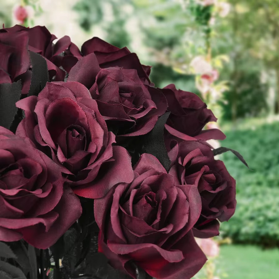 TTCY Künstliche Seidenrosen in Rot für Brautstrauß, Dekoration und DIY-Geschenke (10 Stück) - Bild 5