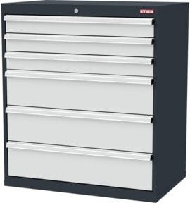 STIER Schubladenschrank mit 6 Schubladen in Anthrazit, B/T/H: 90,0 x 57,5 x 102,0 cm - Bild 1