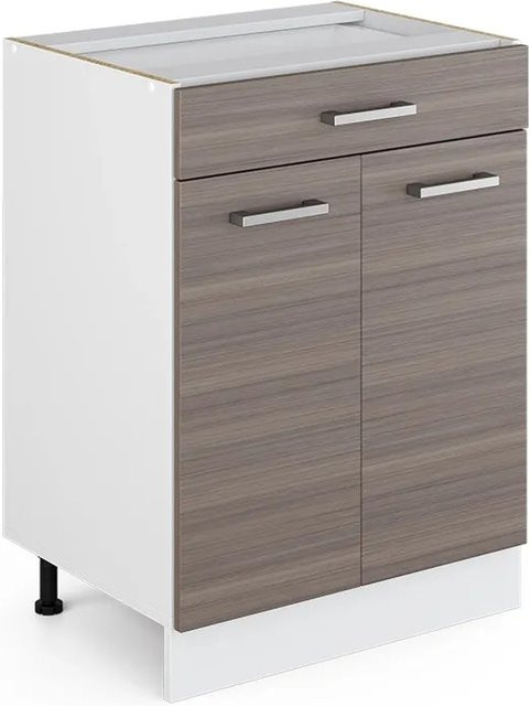 Vicco Küchenschrank R-Line in Edelgrau mit Schubladen und Türen, B: 60 cm, H: 81,6 cm, T: 46 cm - Bild 1