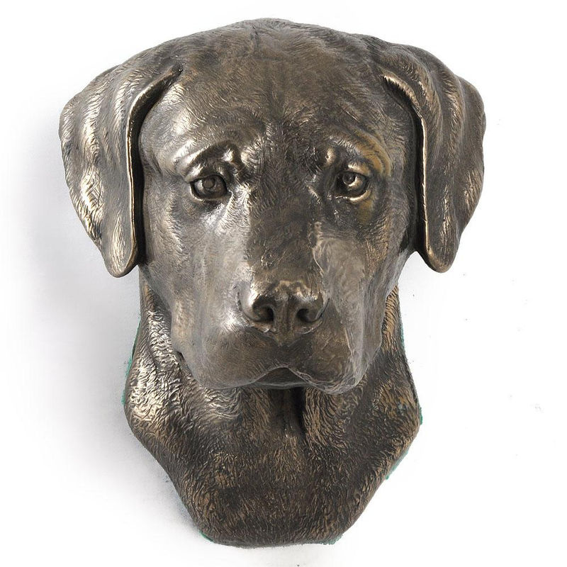Art-Dog Labrador Retriever Hundestatue als hängende Büste in Braun aus Kunstharz und Metall - Bild 5