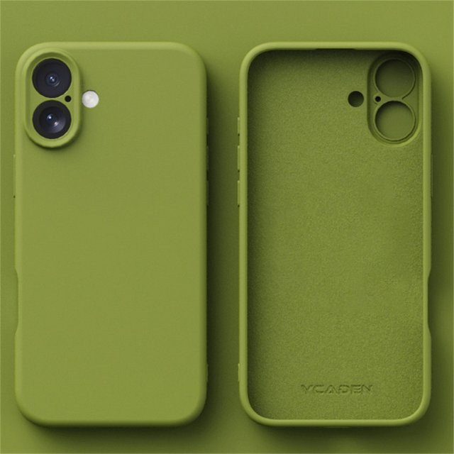 Stoßfeste Flüssigsilikon Handyhülle für Apple iPhone 17 16 15 14 Pro Pro Max Plus in Schwarz und Grün - Bild 1