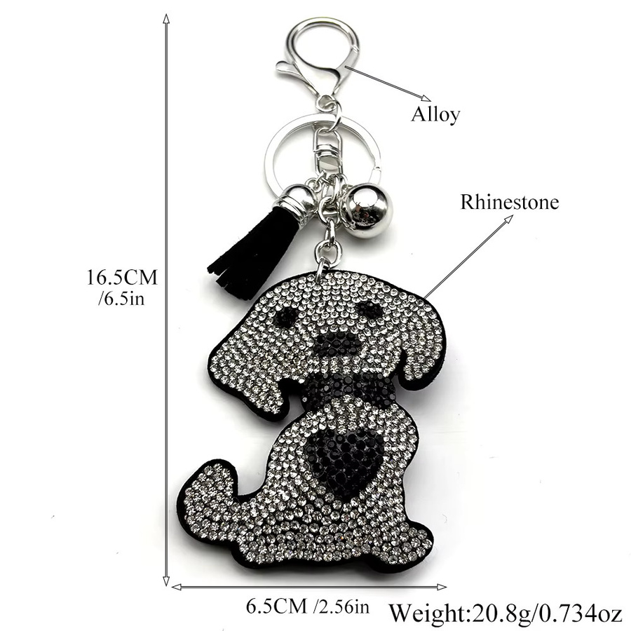 AFAWA Taschenanhänger, Herz, Kristall, Schwarz, Unisex - Bild 3