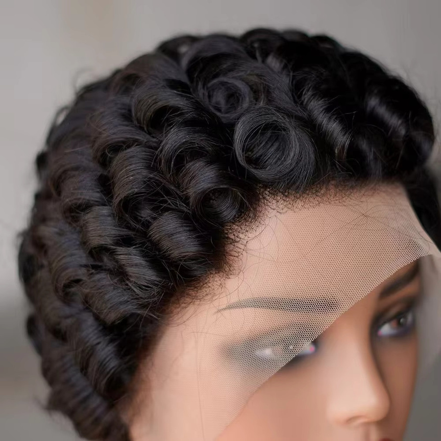 SHES BEAUTY Bob-Perücke, 6 Zoll, Echthaar, lockere Locken, Damen - Bild 3