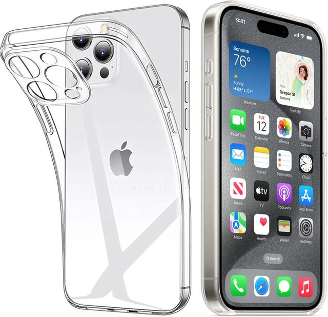 Transparente Silikon Handyhülle aus weichem TPU für iPhone 11 12 13 14 15 16 Pro Max Plus Mini - Bild 1