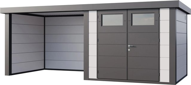 Telluria Gerätehaus Classico mit Lounge S Links in Weiß, B/H/T: 572 x 219 x 258 cm - Bild 1