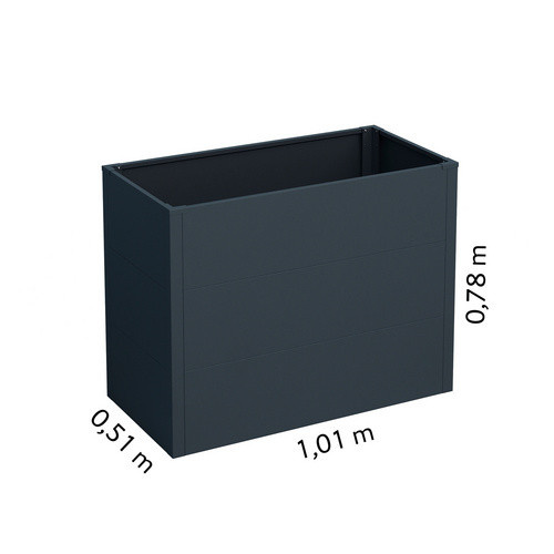 KGT Hochbeet UrbanGrow aus Stahl in Anthrazit-Grau, B: 51 cm, T: 101 cm, H: 78 cm - Bild 3
