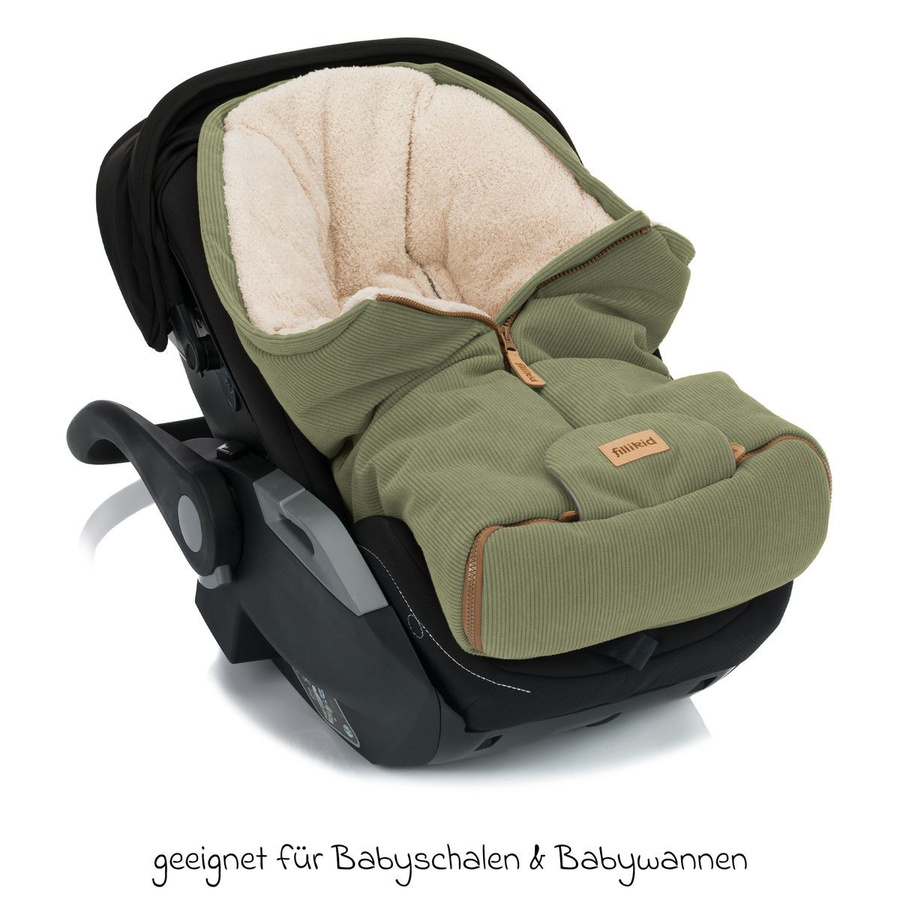 Fillikid Winterfußsack Nevis Cord für Babyschalen und Babywannen in Grün - Bild 3