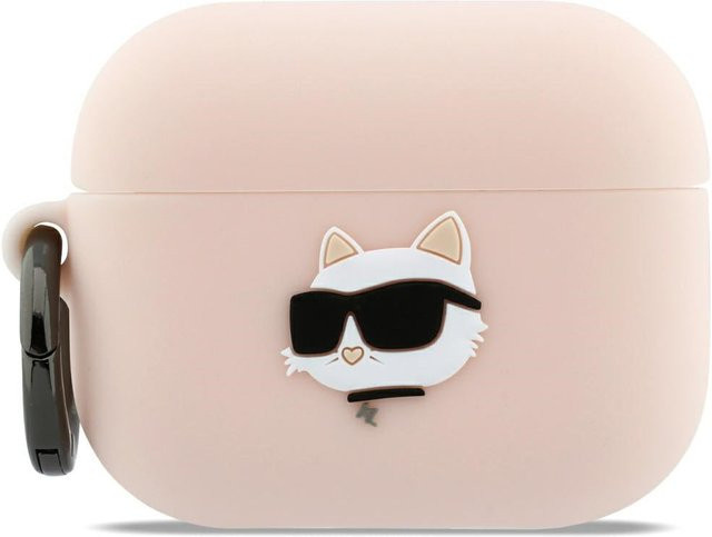 Karl Lagerfeld Silikonhülle Choupette's Head 3D für Apple AirPods Pro in Rosa - Bild 1