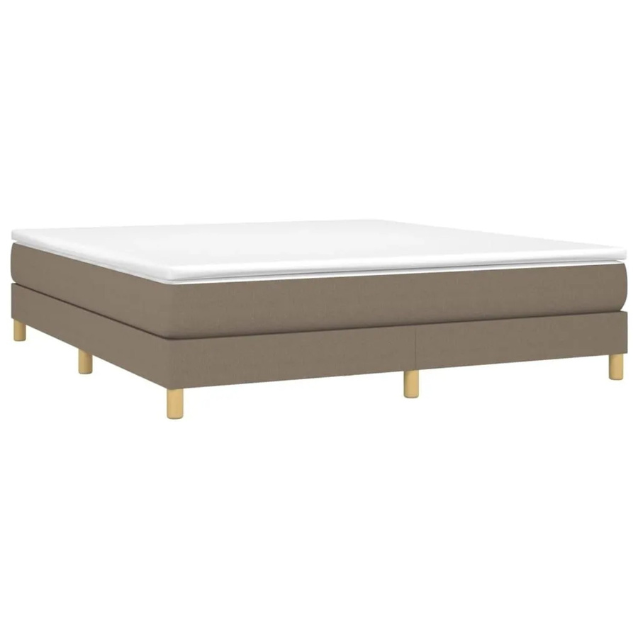 vidaXL Boxspringbett mit Matratze in Taupe, Hybrid-Bett mit Taschenfedern aus Stoff, B/T/H: 160 x 200 x 203 cm - Bild 2