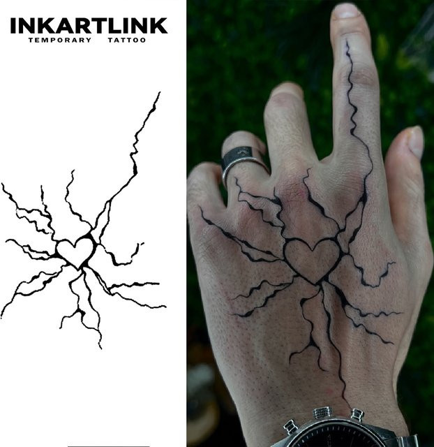 Love Lightning Temporäres Tattoo, wasserfest, semi-permanent - Bild 1