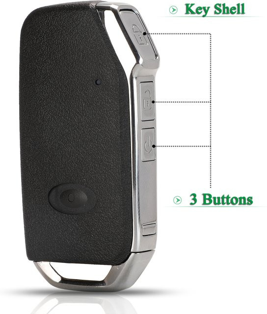 Jingyuqin 3-Tasten-Schlüsselgehäuse für Kia Sportage Ceed Sorento Cerato Forte 2017 - 2019 FOB Fernbedienung Smart Car Key Ersatzgehäuse in Schwarz - Bild 1