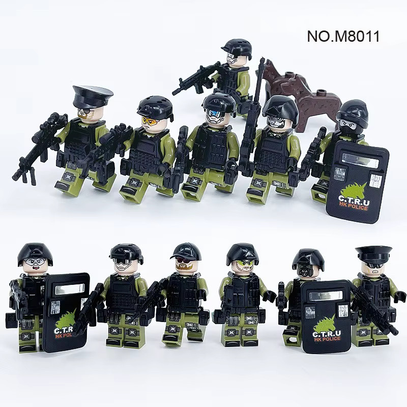 Meigao Spezialdienstteam M8011 Polizei-Kleinpartikel-Bausteine Spielzeugpuppe - Bild 5