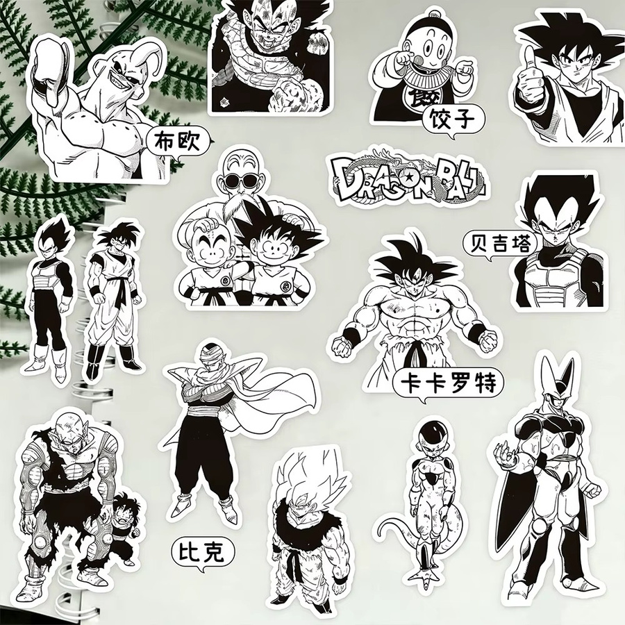 Bandai Dragon Ball Son Goku Anime Aufkleber, Schwarz Weiß, Set / Bundle - Bild 3