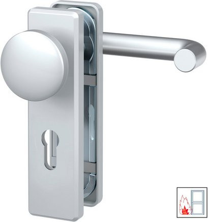 BASI FS-Wechsel-Beschlag ZT-FS 2100 Kurzschild Eckig aus Stahl und Aluminium in Silber - Bild 1