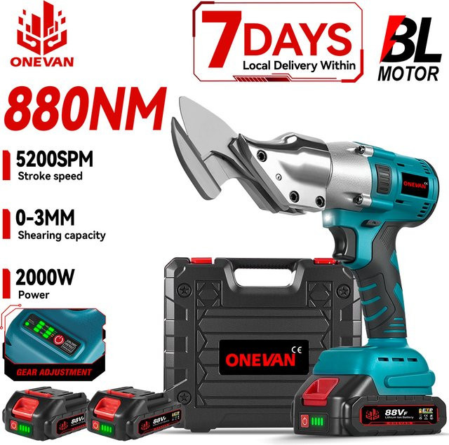 ONEVAN Bürstenlose elektrische Blechschere 2000W mit 880NM Drehmoment für Makita 18V Akku - Bild 1