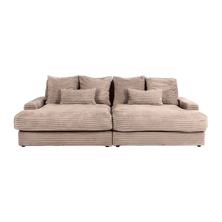Calazo Sofa in Taupe mit Cordstoff ohne Schlafmöglichkeit Breite: 266 cm - Bild 2