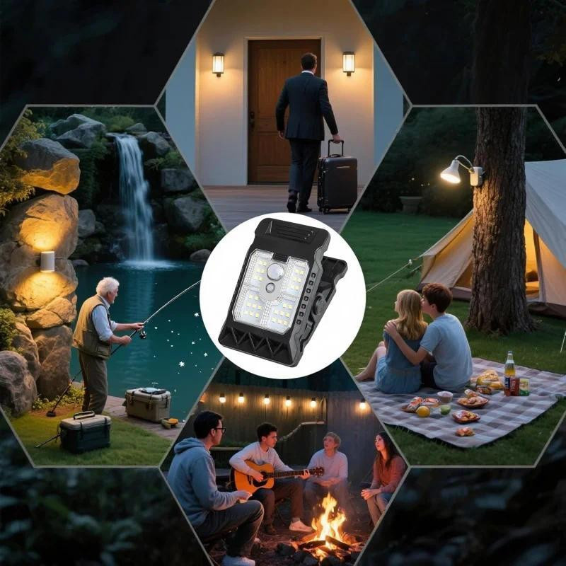 Meiteai-Home Solar-Clip-Lampe mit LED und Bewegungssensor, Schwarz - Bild 3