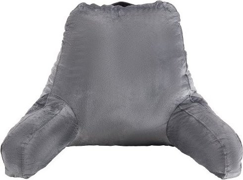 VEVOR Lesekissen in Grau mit geschreddertem Memory-Schaum, Rückenkissen mit 3 Taschen und waschbarem Samtbezug, B/T/H: 50,8 x 38,1 x 25,4 cm - Bild 1