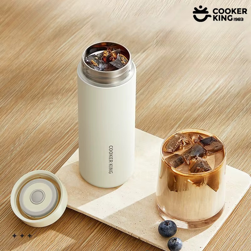 COOKER KING Thermoskanne aus Edelstahl 316 in Weiß, 360 ml minimalistischer Mini-Isolierbecher - Bild 2