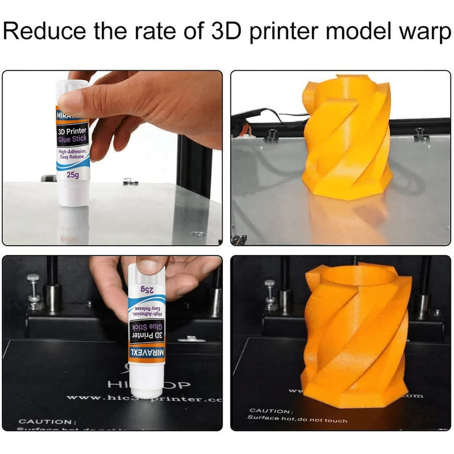 MIRAVEXL 3D-Drucker Klebestift in Weiß für PLA ABS PETG TPU zur Vermeidung von Verformungen - Bild 3