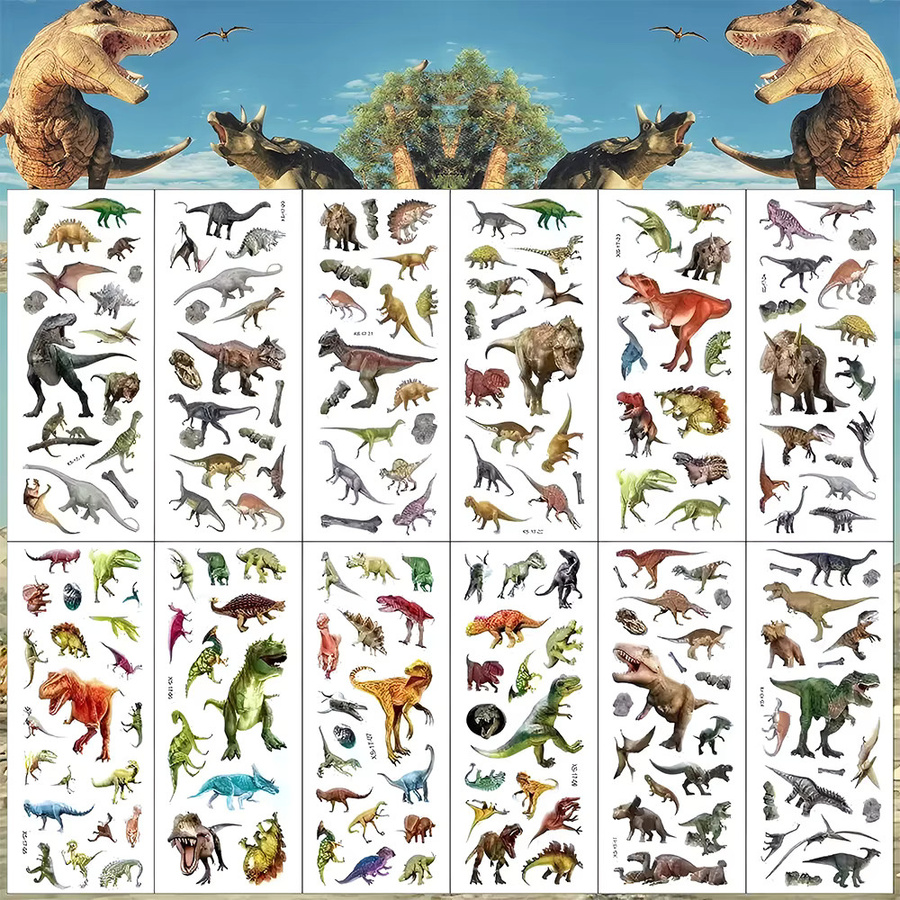 Keeppley Dinosaurier-Blasenaufkleber, 12-teiliges Set, multicolor - Bild 3