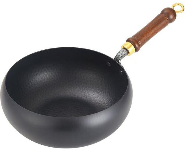 HomeHarmony Gusseisen-Wok unbeschichtet Schwarz Durchmesser: 24 cm - Bild 1