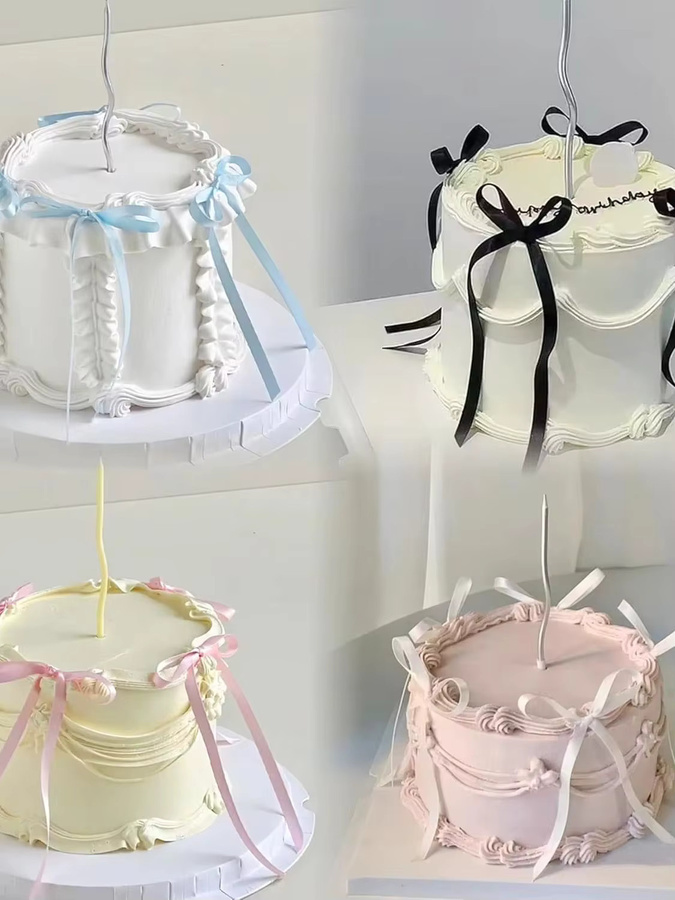 MicroPlush Schleifenband-Set für Kuchendekoration und Cupcakes in Rosa, Blau und Lila - Bild 2