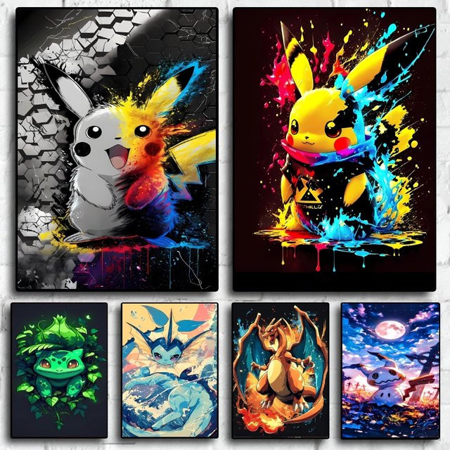 Pokemon Pikachu 5D Diamantmalerei DIY Mosaik-Set als Wanddeko in Multicolor - Bild 1