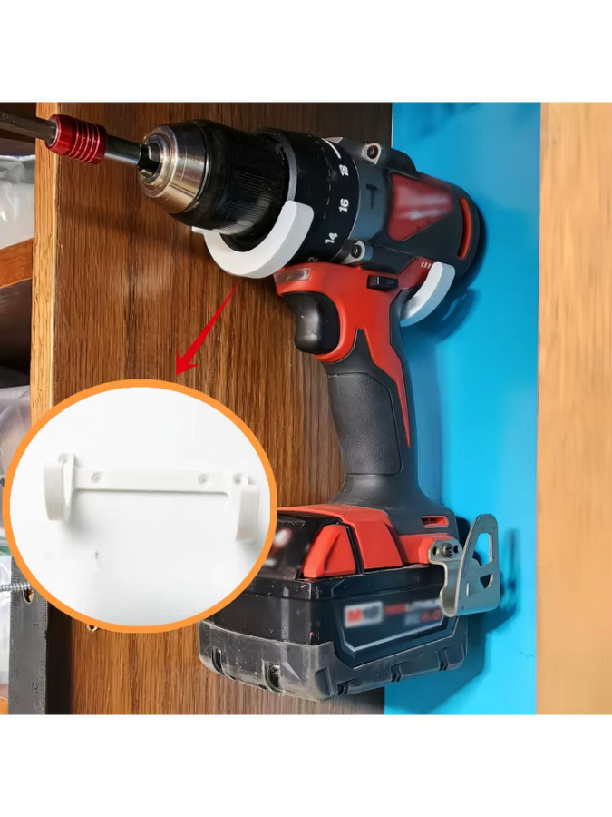 Milwaukee 3-teiliges Set universelle Wandhalterungen für Akku-Bohrmaschinen in Schwarz zur Elektrowerkzeug-Organisation - Bild 4