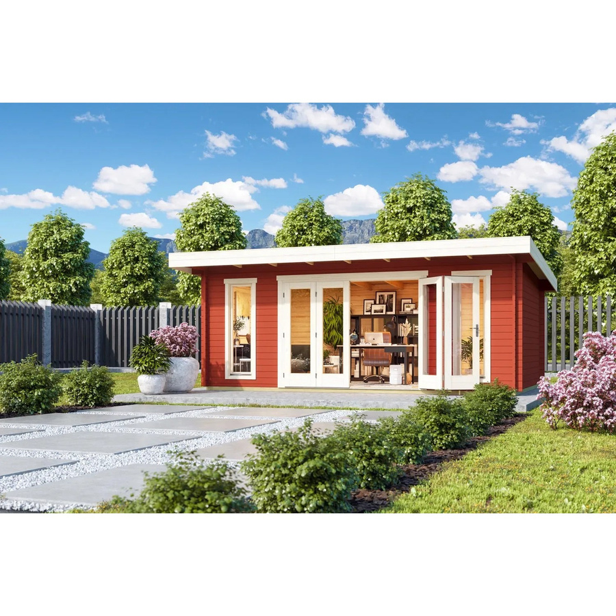 Lasita Maja Gartenhaus Sussex Pultdach Schwedenrot B/H/T: 630 x 239,4 x 470 cm - Bild 2