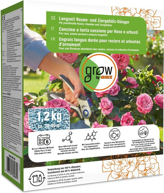 GROW by OBI Langzeit Rosen- und Ziergehölz-Dünger, 1,2 kg - Bild 1