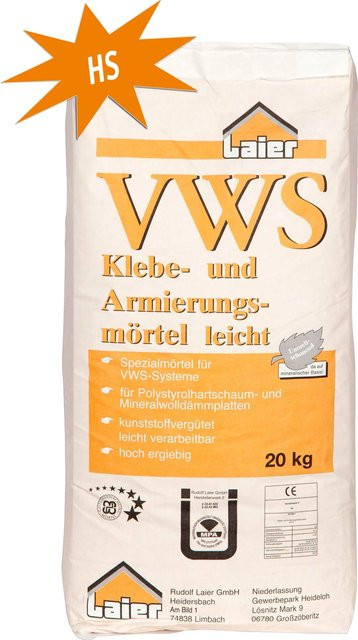 Laier Klebe- und Armierungsmörtel Leicht HS Weiß 20 kg - Bild 1