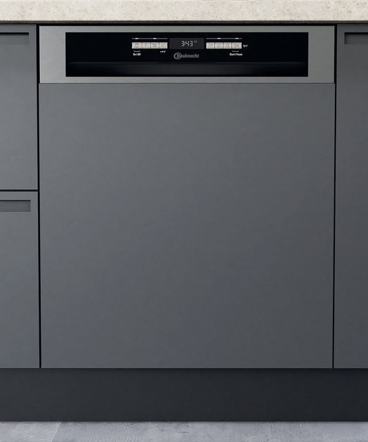 Bauknecht teilintegrierter Geschirrspüler in Edelstahl/Grau mit Aqua Sensor und Half Load Funktion, Breite: 60 cm - Bild 1