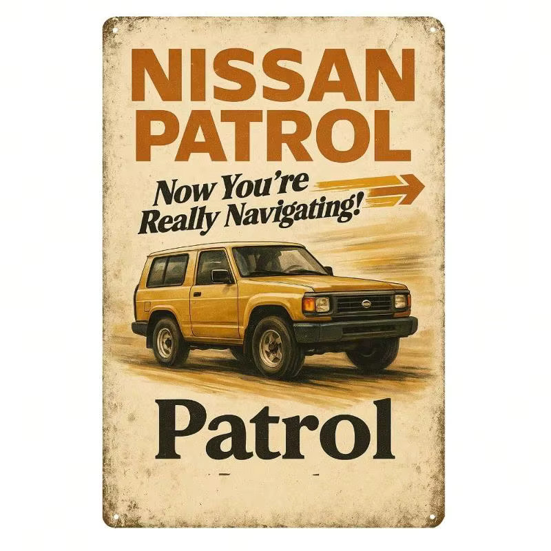 CIFBUY Nissan Patrol Vintage Blechschild, Retro-Metallposter zur Wanddekoration, B: 20 cm, H: 30 cm, Mehrfarbig - Bild 2